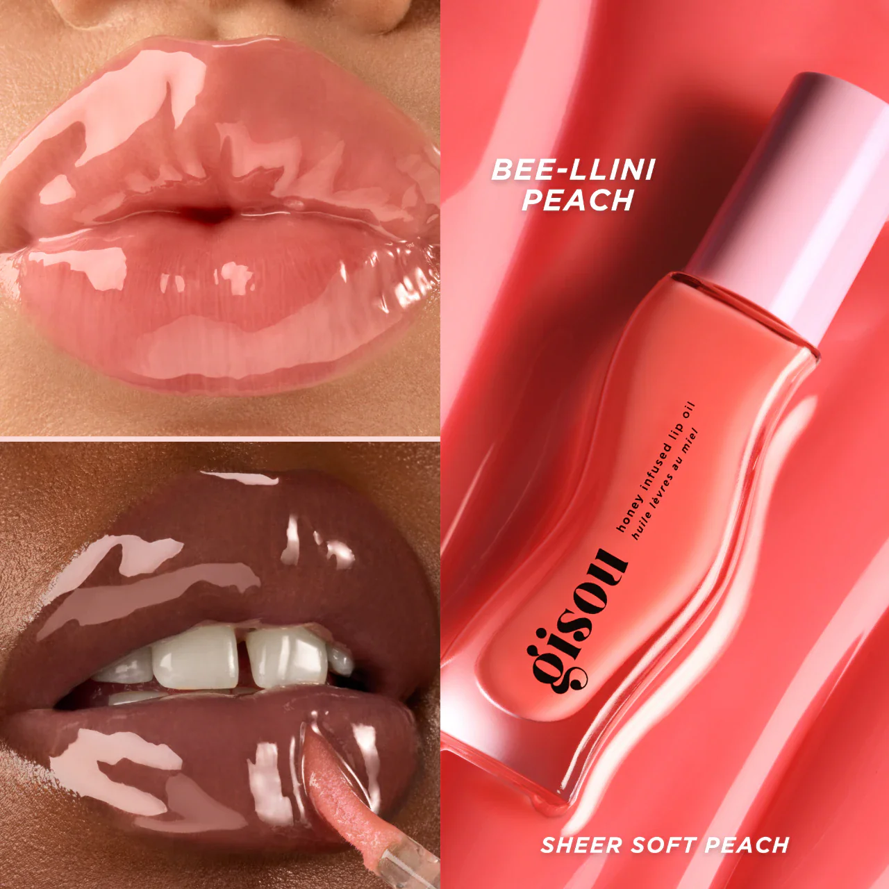 Gisou Honey Infused Lip Oil 8ml Bee-llini Peach